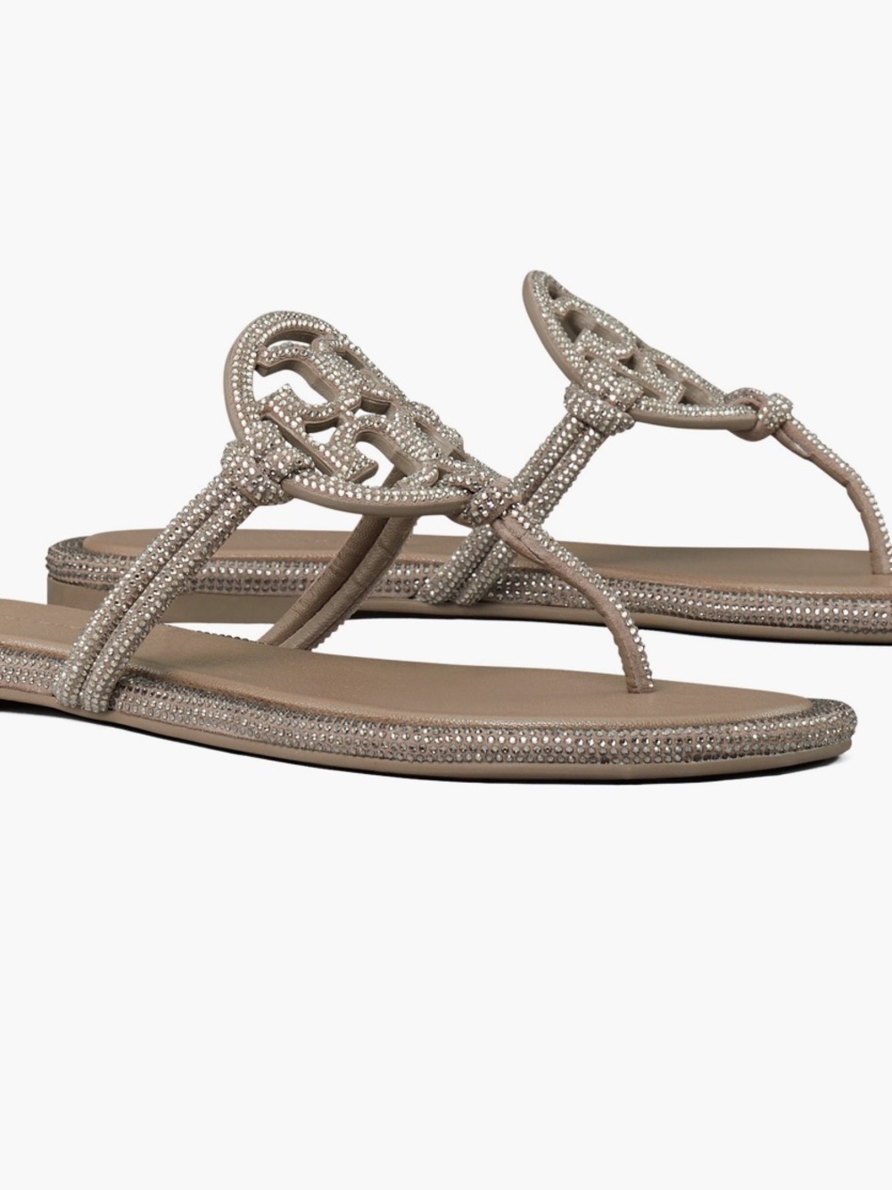 Tory Burch Miller Knotted Pavé Thong Sandals Size 6